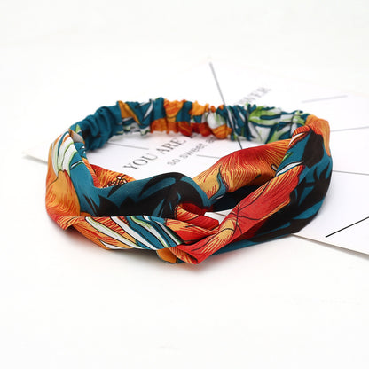 Flower elastic silk hair band