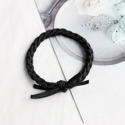 Rubber band hair tie thick leather headband