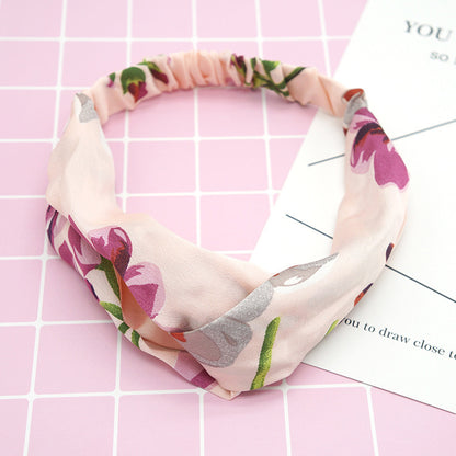 Flower elastic silk hair band