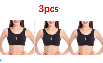 Plus Size Women Bra Ladies Cotton Quake-Proof Underwear Sleep Tops No Buckles Non Wire Lingerie With Removable Padded