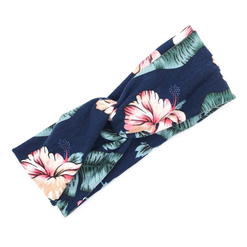 Floral cross hair band