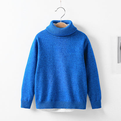 Autumn and winter high collar children's knitwear