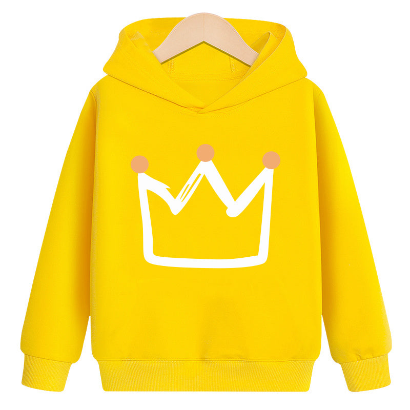 Crown hooded plus velvet sweatshirt