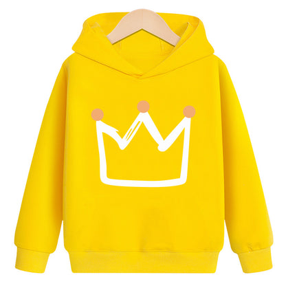 Crown hooded plus velvet sweatshirt