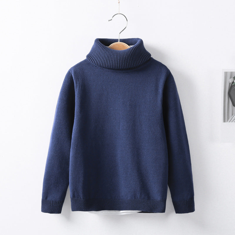 Autumn and winter high collar children's knitwear