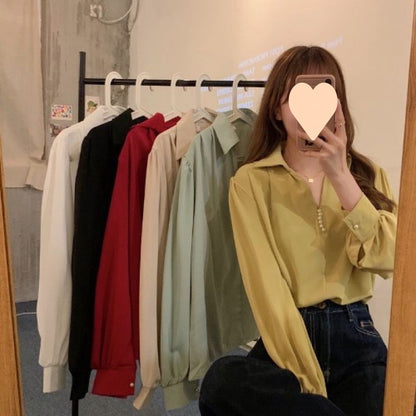 Niche Loose Outer Wear All-matching Long Sleeve Top