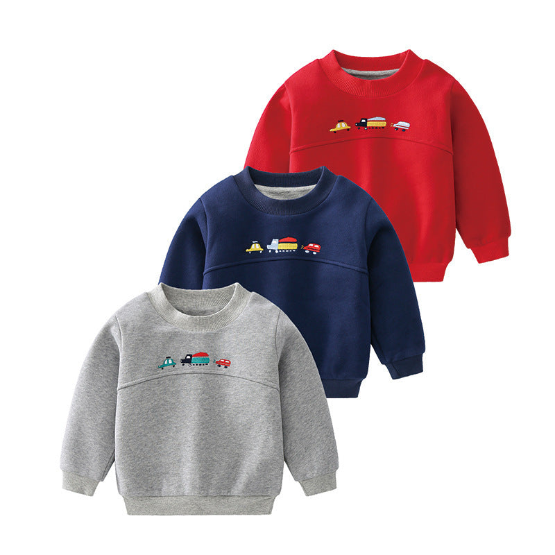 New Children's Clothing Cartoon Car Sweater