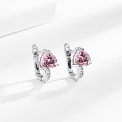 Loving Heart Zircon British Ear Clip Japanese And Korean Simple