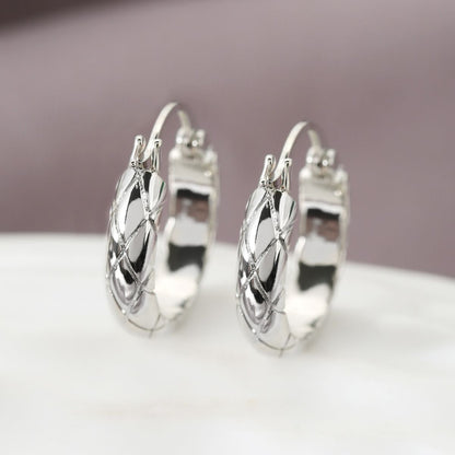 Cross-border European And American Stylish Glossy Diamond Plaid Earrings