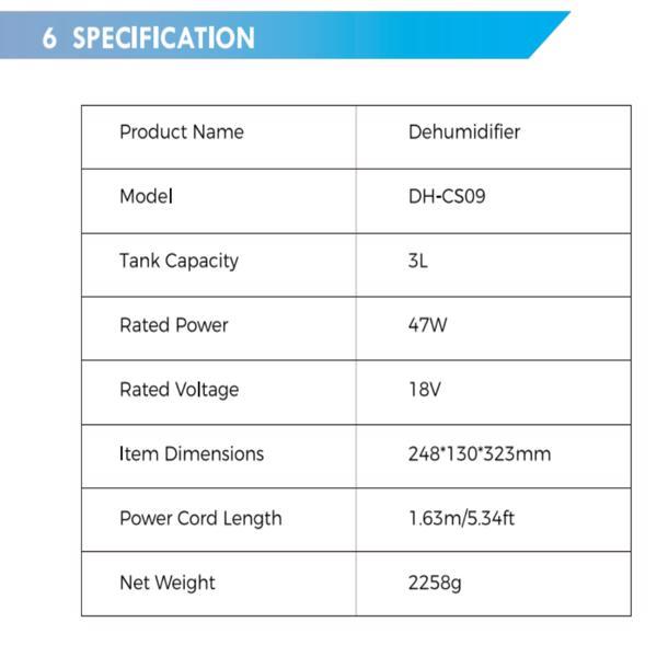 Home Dehumidifier, 101 Ounce Water Tank, With Automatic Shutdown Function, 2 Working Modes, 7 LED Light Colors