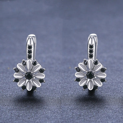 Fashion Earrings Female Copper Inlaid Zircon Flower Ear Clips