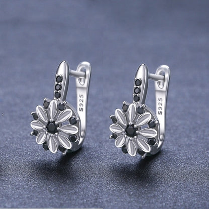 Fashion Earrings Female Copper Inlaid Zircon Flower Ear Clips