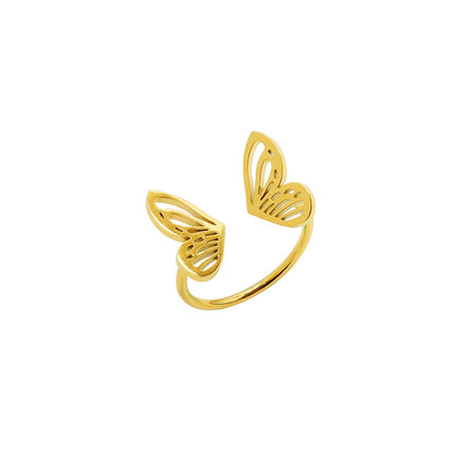 Personality Fashion Normcore Style Hollow Butterfly Ring